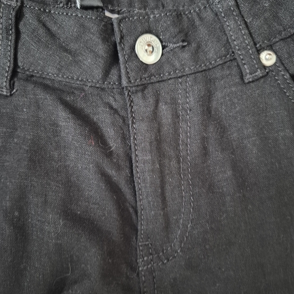 BNWT H&M Linen Blend Black Wide Leg Pants 0 Coastal Minimalist Summer boho Chic - Picture 4 of 12